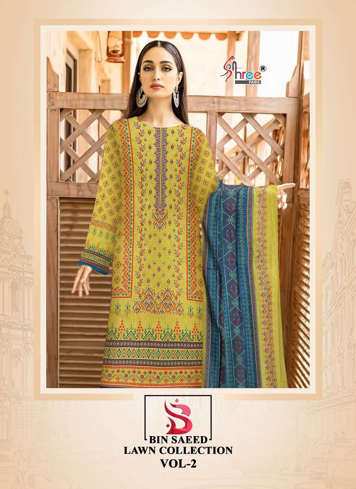 SHREE FABS BIN SAEED LAWN COLLECTION VOL-2 LAWN COTTON EMBROIDERY SUITS