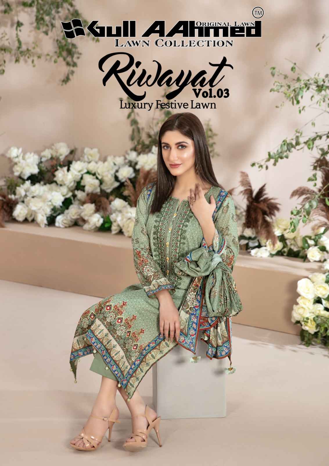 GULL AAHMED RIWAYAT VOL 3 LAWN SUITS CATALOG WITH WHOLESALE PRICE