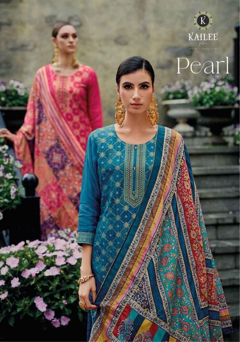 Kailee Pearl Velvet Dress Material 6 pcs Catalogue Wholesale Online Price