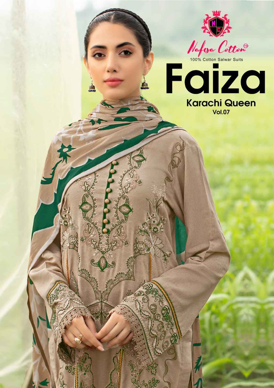 Nafisa Cotton Faiza Karachi Queen Vol-7 Cotton Dress Material 6 pcs Catalogue