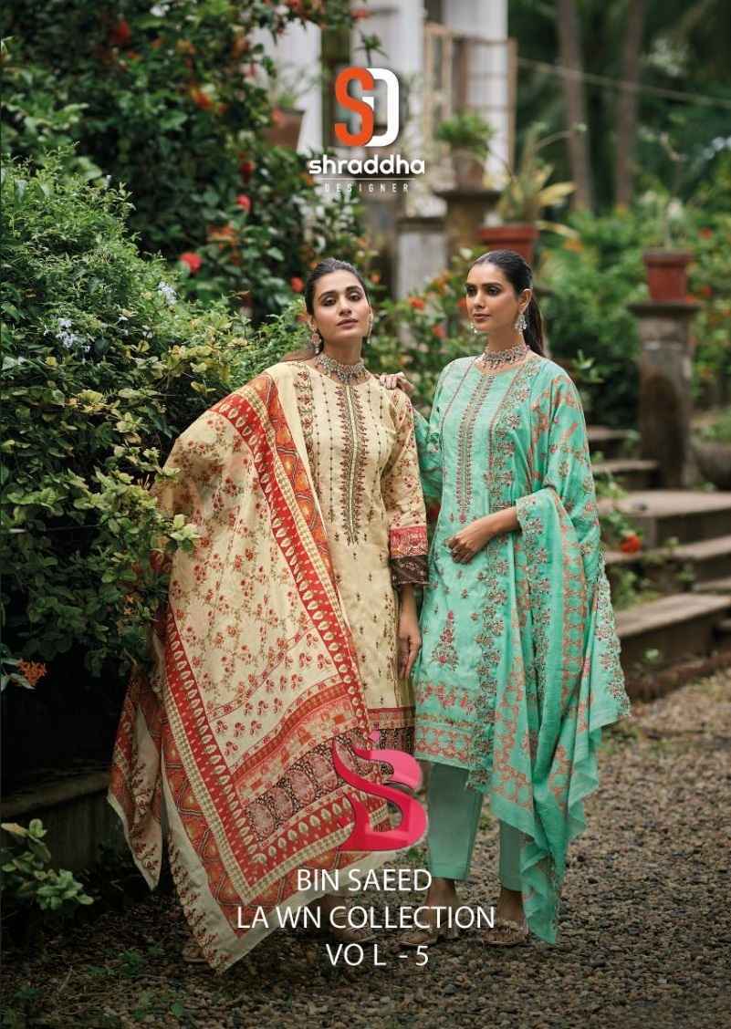 Sharaddha Designer Bin Saeed Vol-5 Readymade Cotton Dress 4 pcs Catalogue