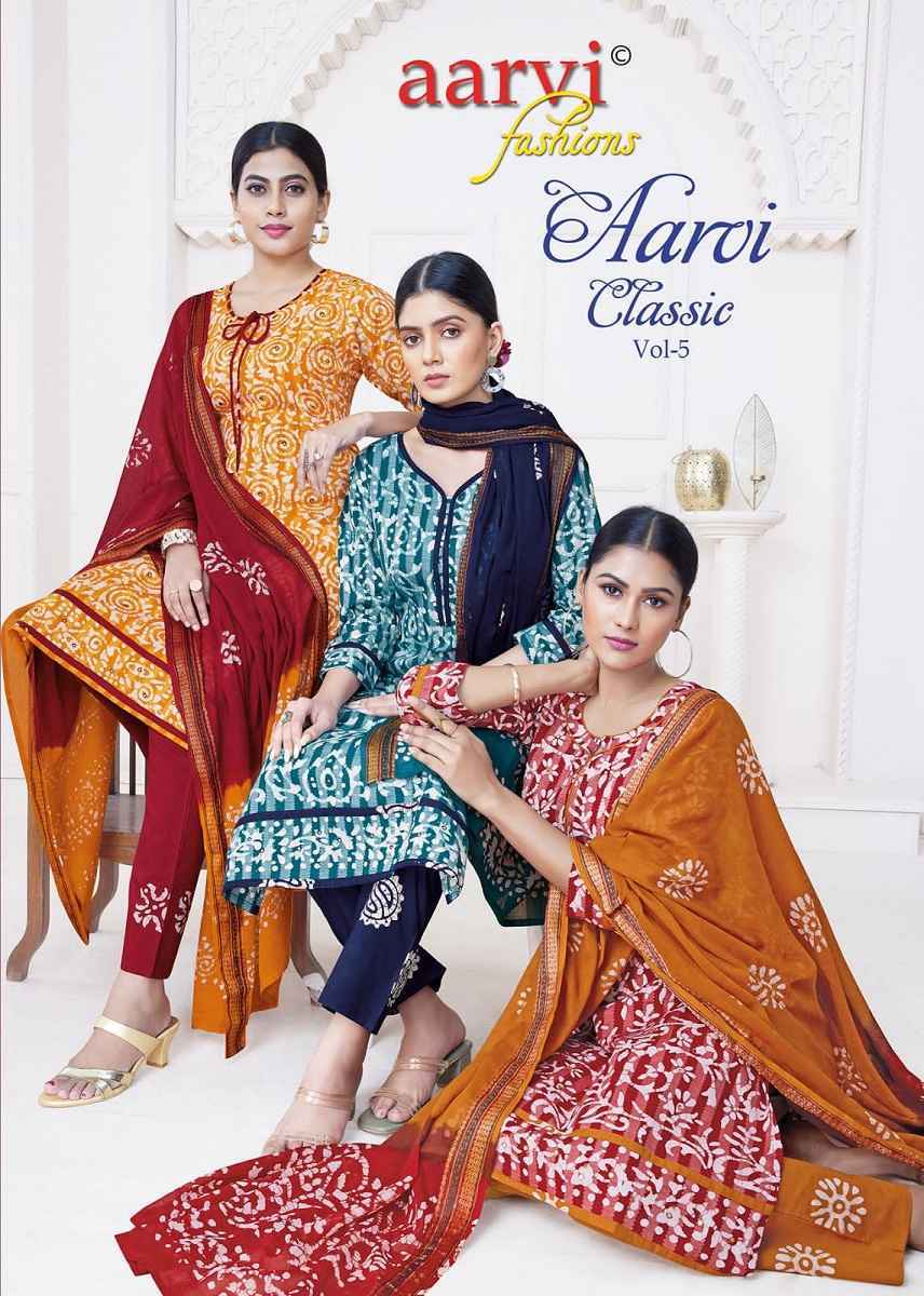 Aarvi Fashion Classic Vol 5 Cotton Kurti Combo 8 pcs Catalogue - Surat Wholesale Market