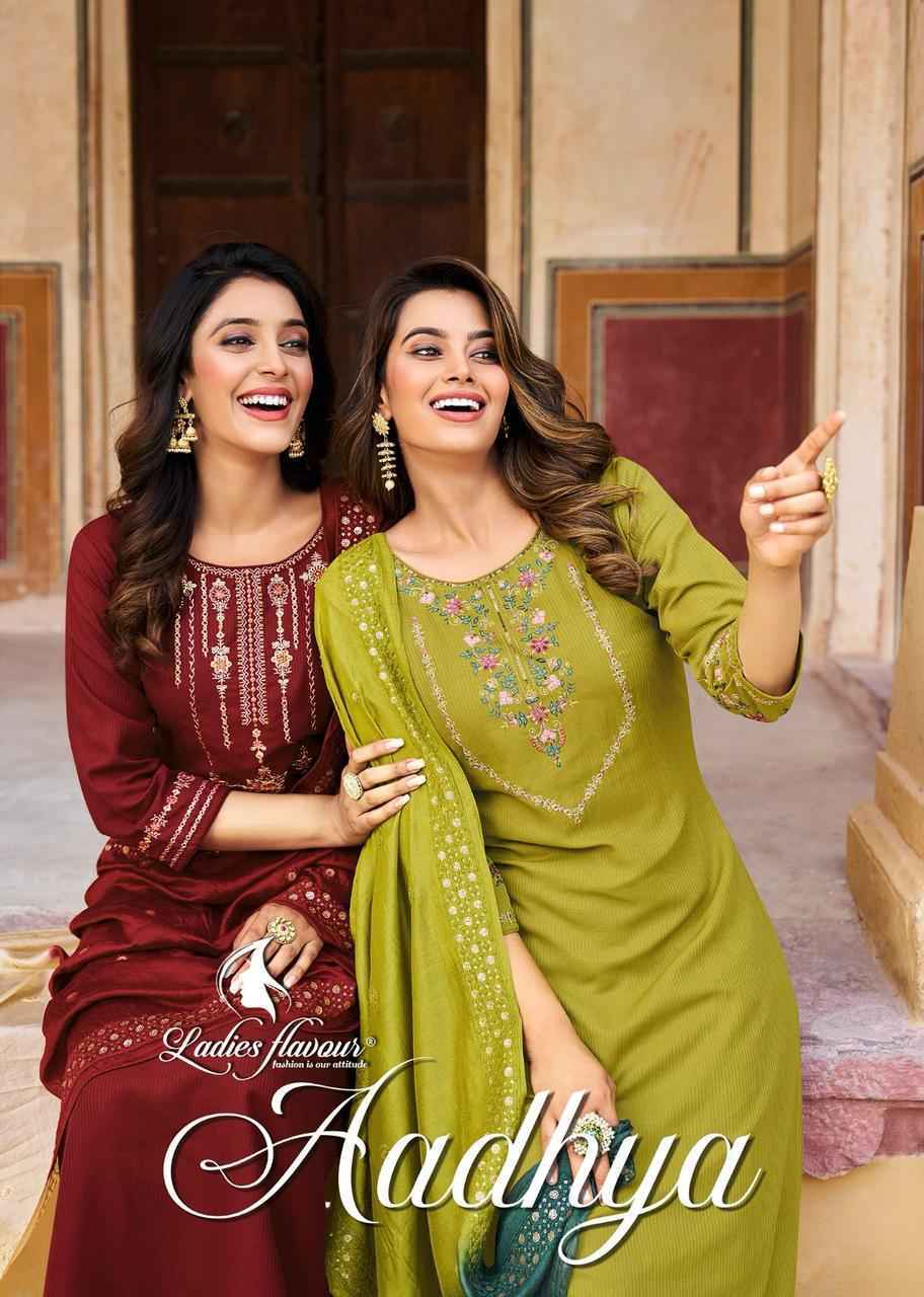 Ladies Flavour Aadhya Chinon Kurti Combo 6 pcs Catalogue