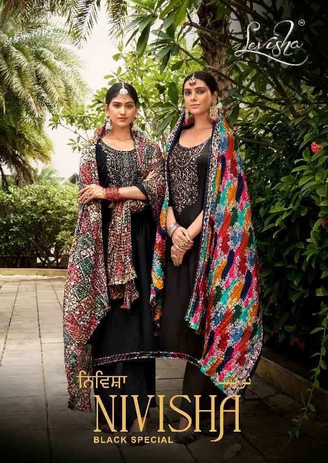 Levisha Nivisha Black Special Rayon Dress Material 6 pcs Catalogue - Surat Wholesale Market