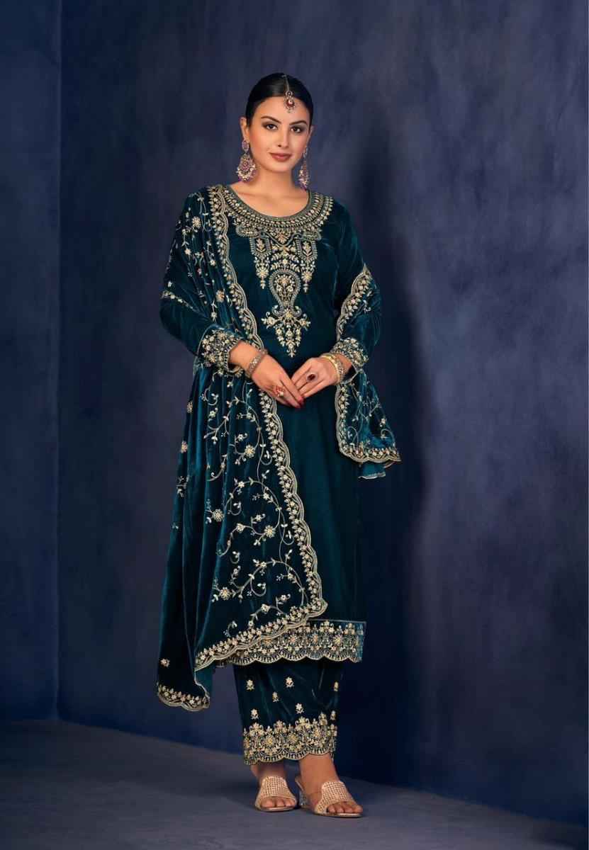 Mumtaz Arts Hasrat Velvet Dress Material 4 pcs Catalogue - Surat Wholesale Market