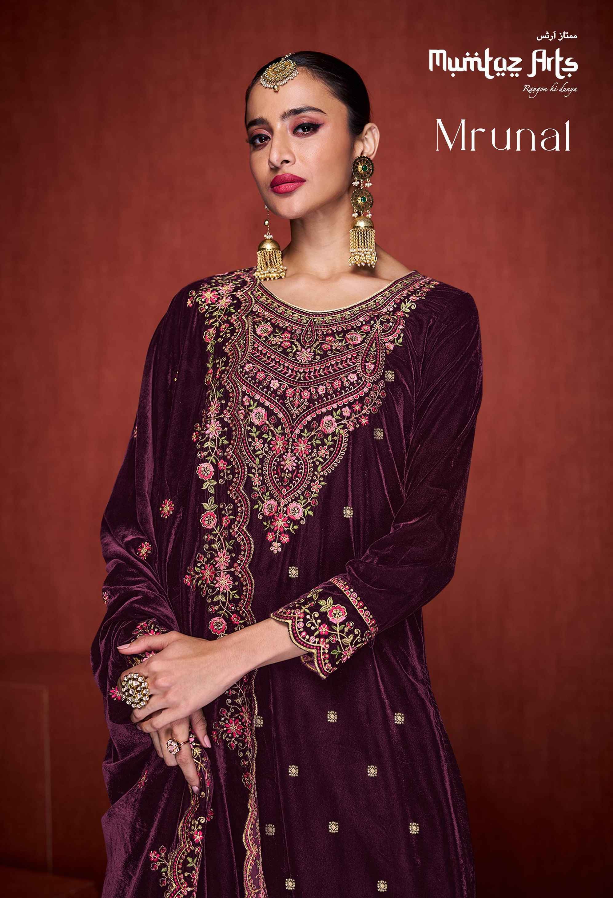 Mumtaz Arts Mrunal Velvet Dress Material 4 pcs Catalogue - Surat Wholesale Market