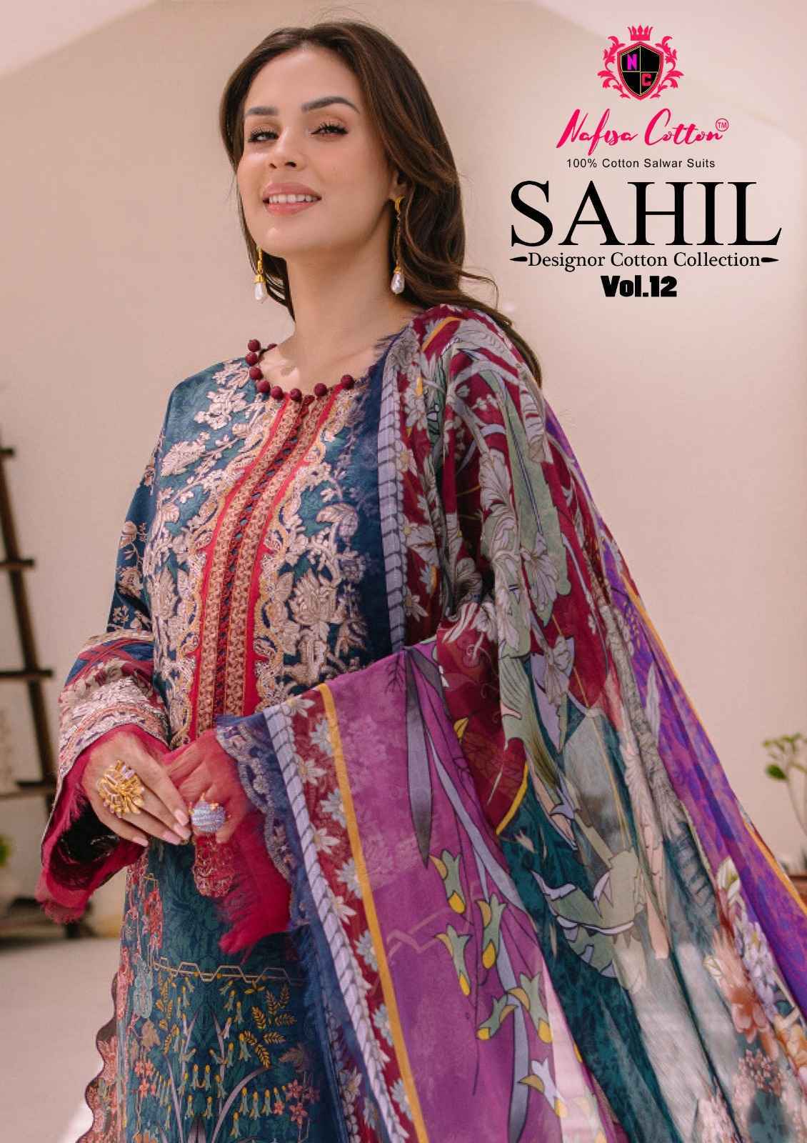 Nafisa Cotton Sahil Designer Cotton Collection Vol 12 Cotton Dress Material 10 pcs Catalogue