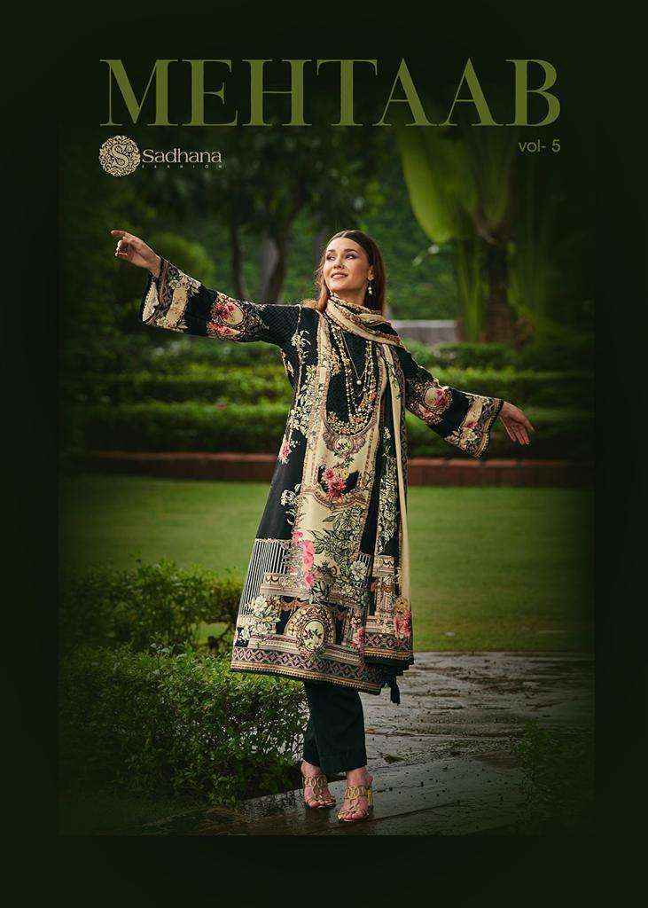 Sadhana Fashion Mehtaab Vol 5 Pashmina Dress Material 8 pcs Catalogue - Surat Wholesale Market