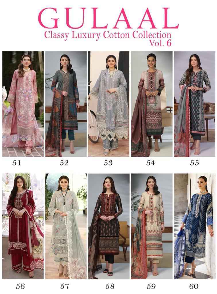 Sana Maryam Gulaal Classy Luxury Cotton Collection Vol 6 Cotton Dress Material - Surat Wholesale Market