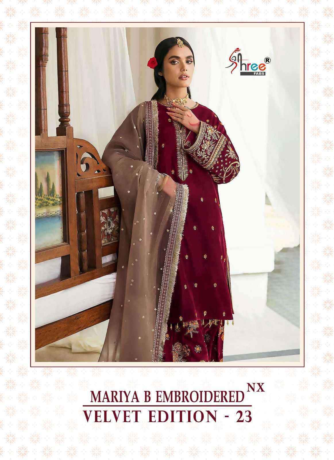 Shree Fab Mariya B Velvet 23 Nx Velvet Dress Material 4 pcs Catalogue - surat wholesale market