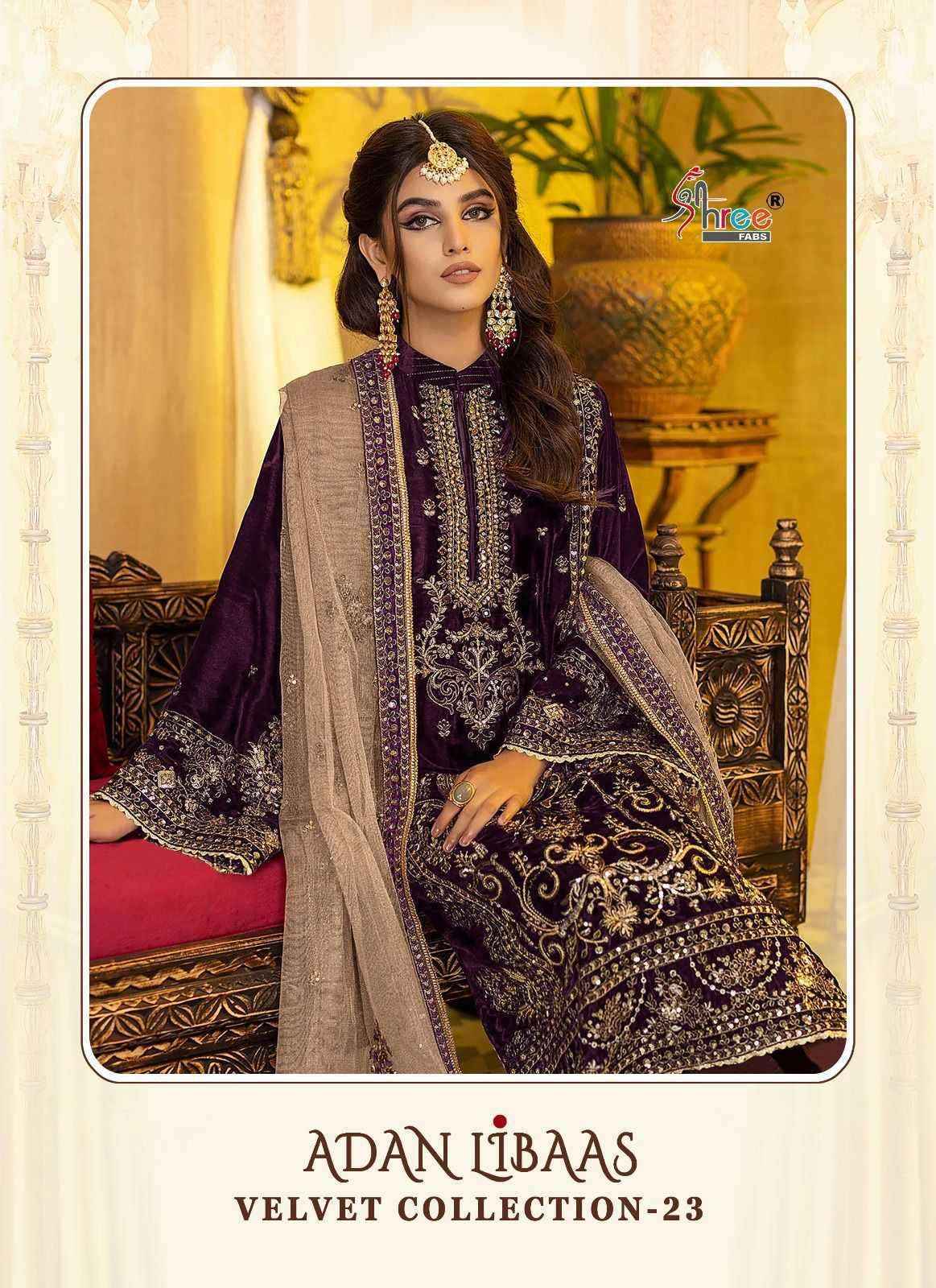 Shree Fabs Adan Libaas Velvet Collection 2023 Velvet Dress Material 6 pcs Catalogue - Surat Wholesale Market