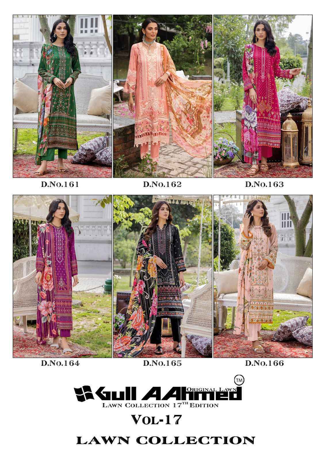 Gull Aahmed Lawn Collection Vol 17 Lawn Cotton Dress Material ( 6 pcs Set )