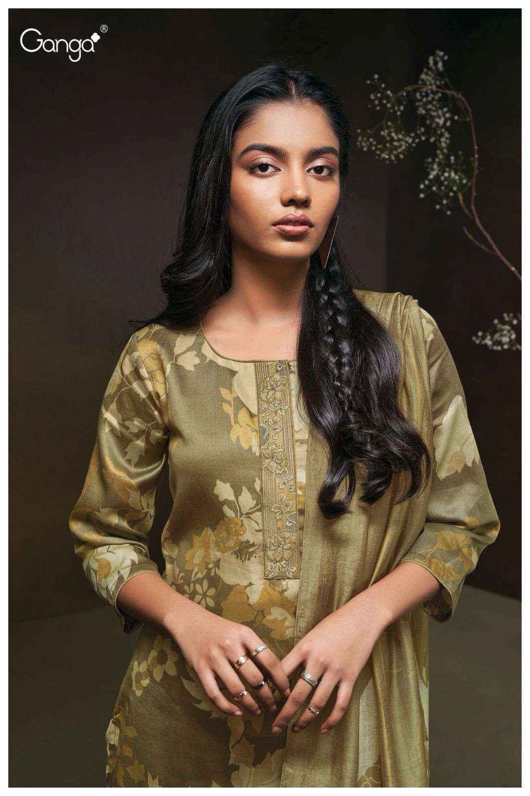 GANGA FINN 2190 COTTON PRINT WITH EMBROIDERY SUIT
