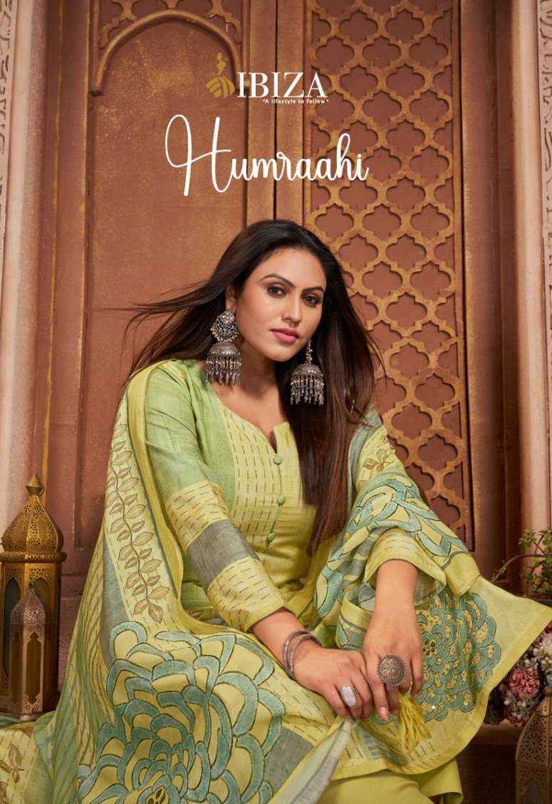 IBIZA LIFESTYLE HUMRAAHI MUSLIN DESIGNER SUITS ( 4 PCS CATALOG )