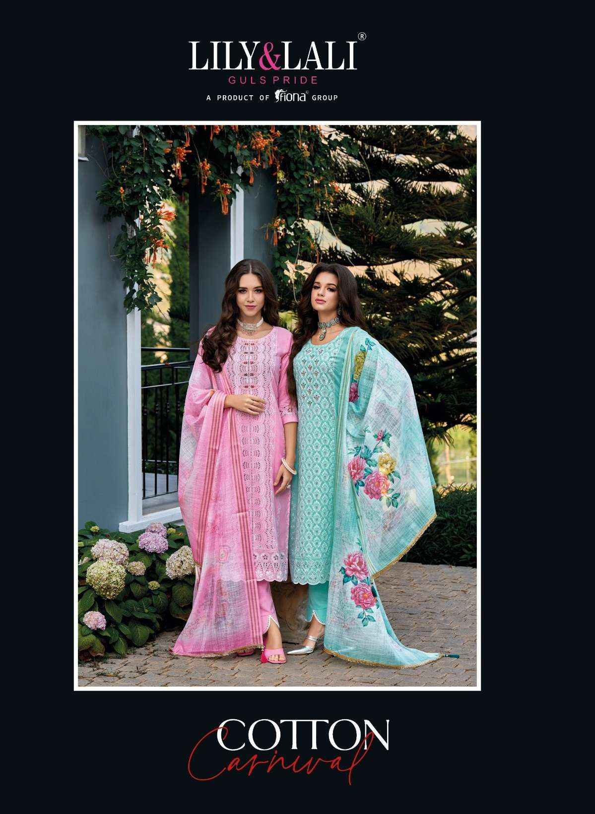 LILY AND LALI COTTON CARNIVAL SCHIFFLI DESIGNER SUITS ( 6 PCS CATALOG )