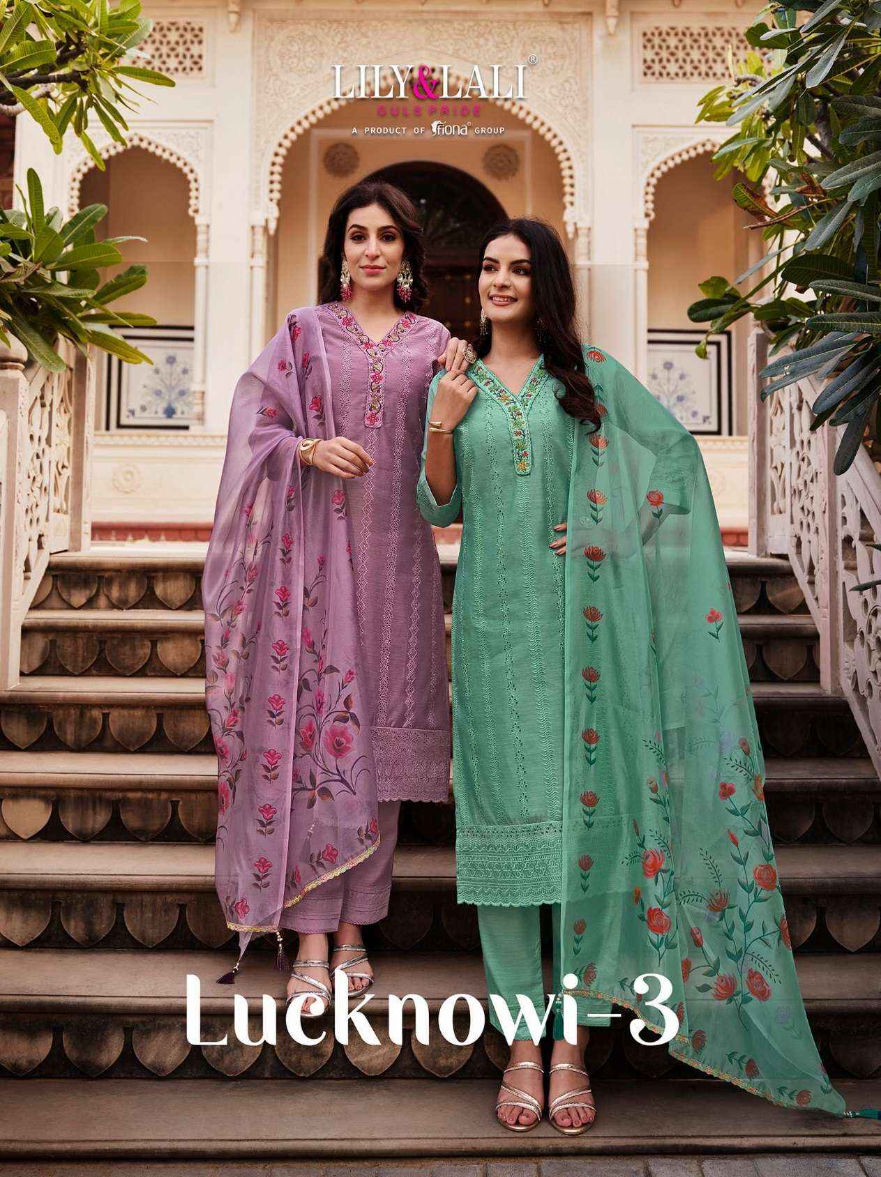 LILY AND LALI LUCKNOWI VOL 3 SCHIFFLI DESIGNER SUIT