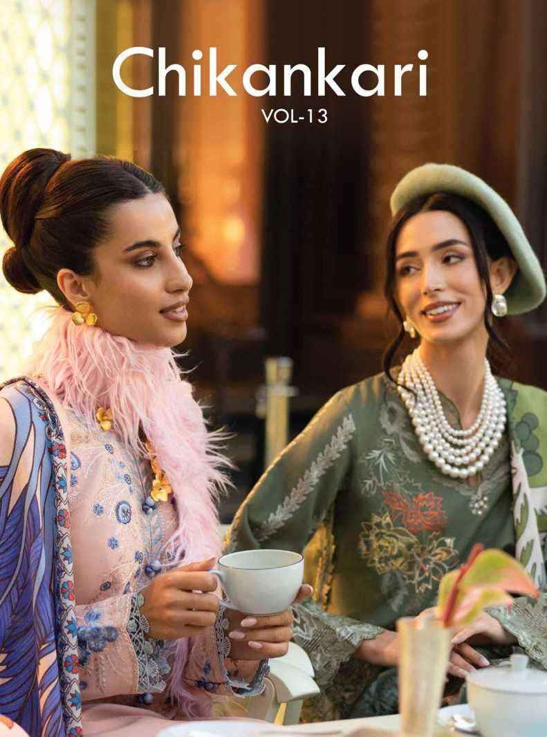 Saniya Trendz Chikankari Vol 13 Fancy Chikan Work Pakistani Suits ( 6 Pcs Catalog )