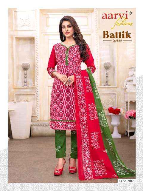 Aarvi Batik Queen Vol-1 Unstitch Pure salwar kameez  ( 10 Pcs Catalog )