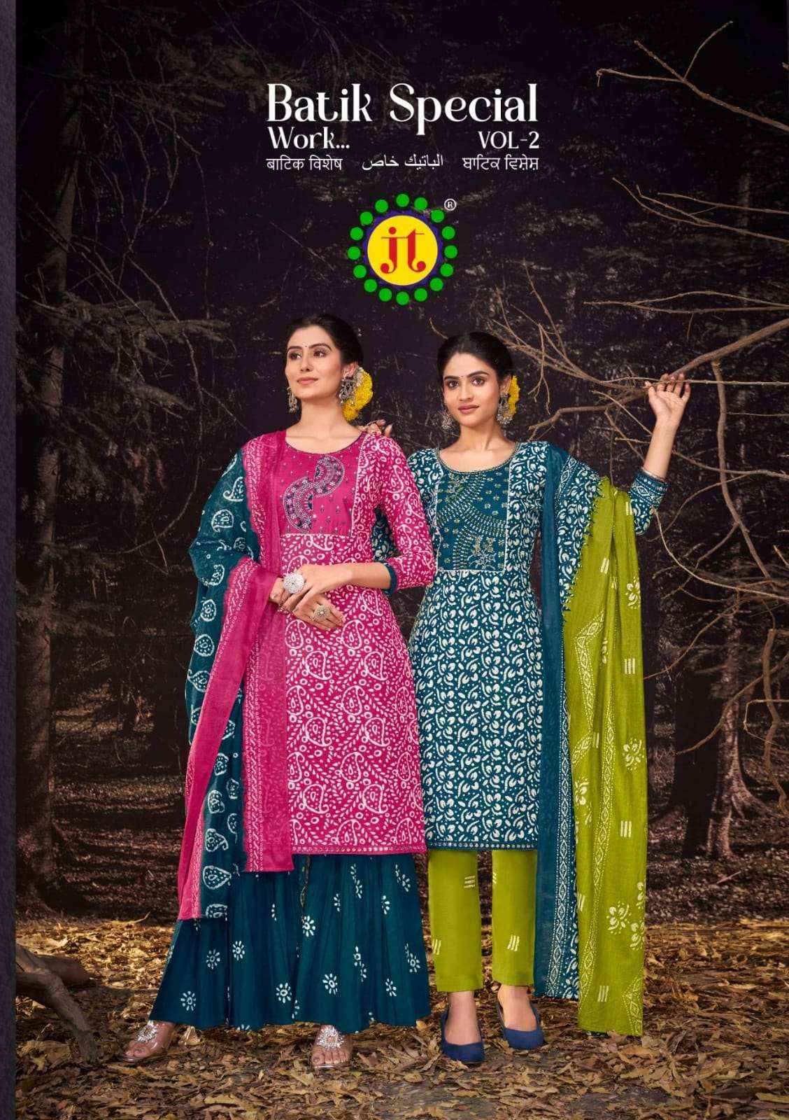 JT BATIK SPECIAL WORK VOL 2 COTTON SALWAR SUITS (10 PCS CATALOG )