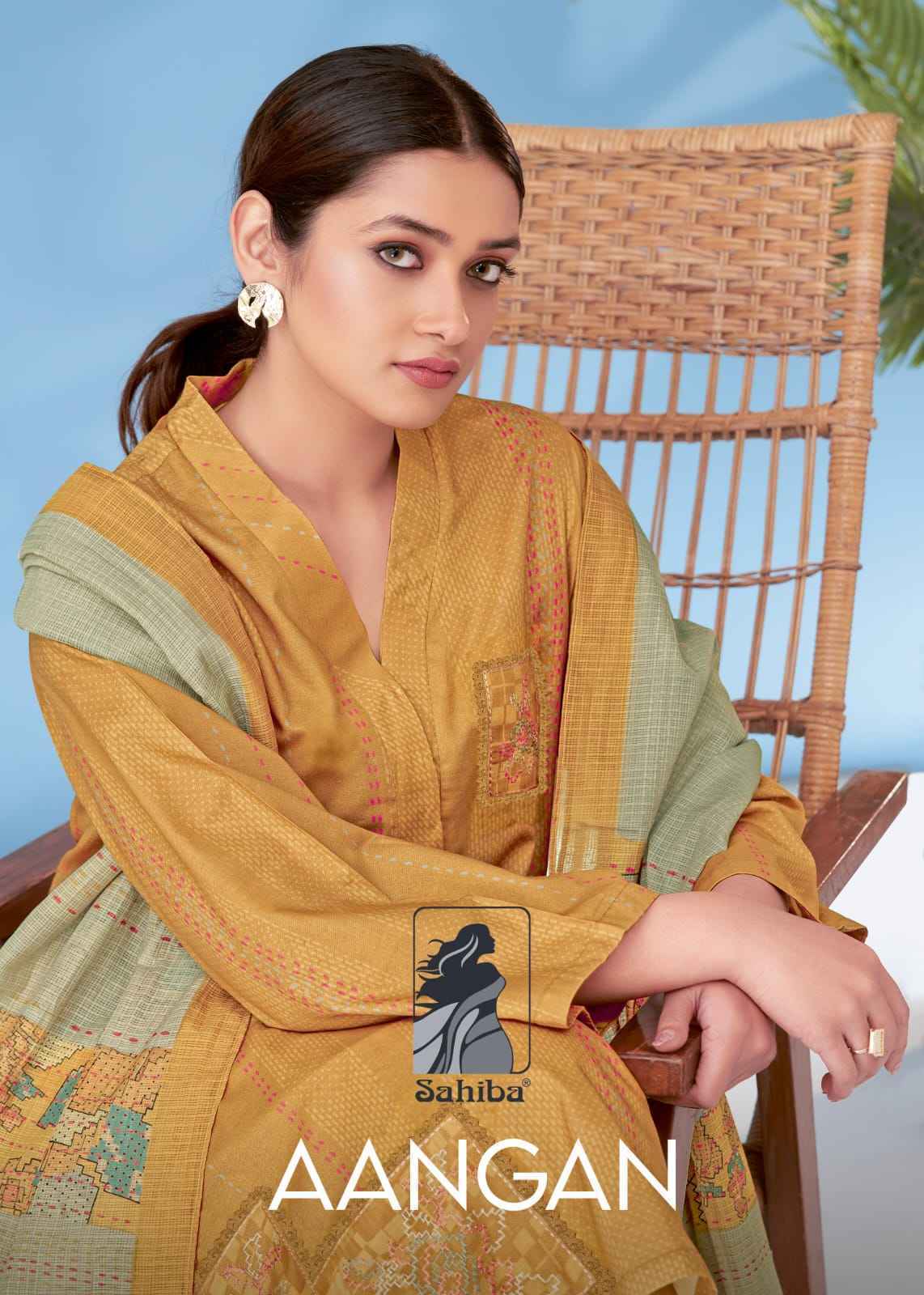 Sahiba Aangan Moscow Cotton Dress Material 4 Pc Catalog