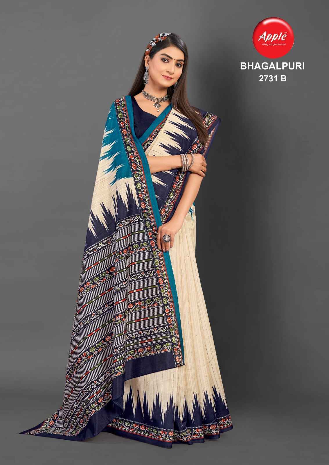 Apple Bhagalpuri Saree 4 Pc Catalog