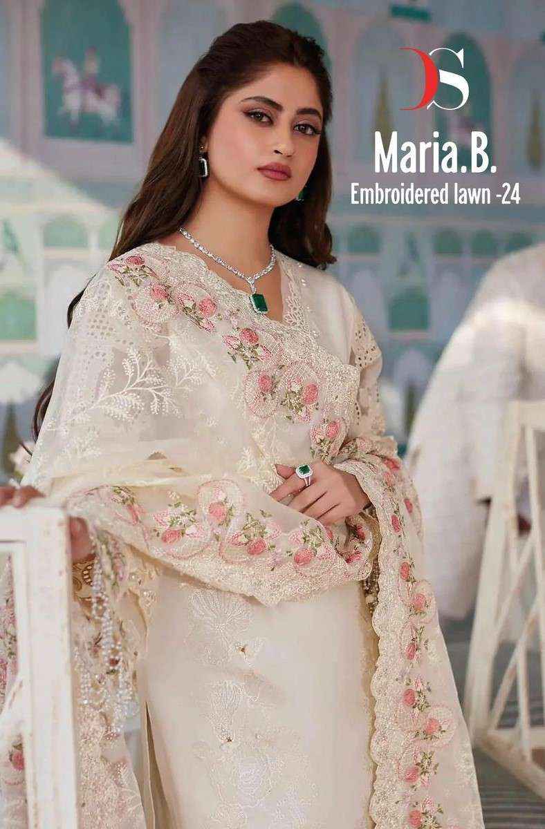 Deepsy Maria B Embroidered Lawn 24 Designer Pakistani Suits ( 6 Pcs Catalog )