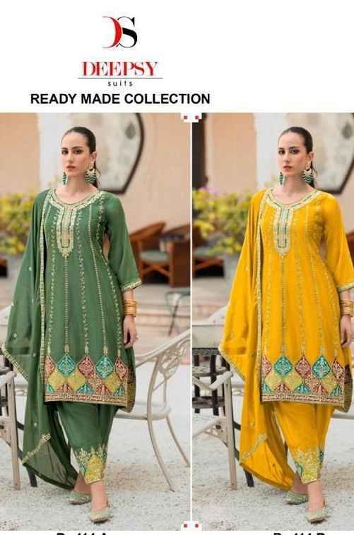 Deepsy Readymade Collection Chinon Dress Material 4 pcs Cataloge
