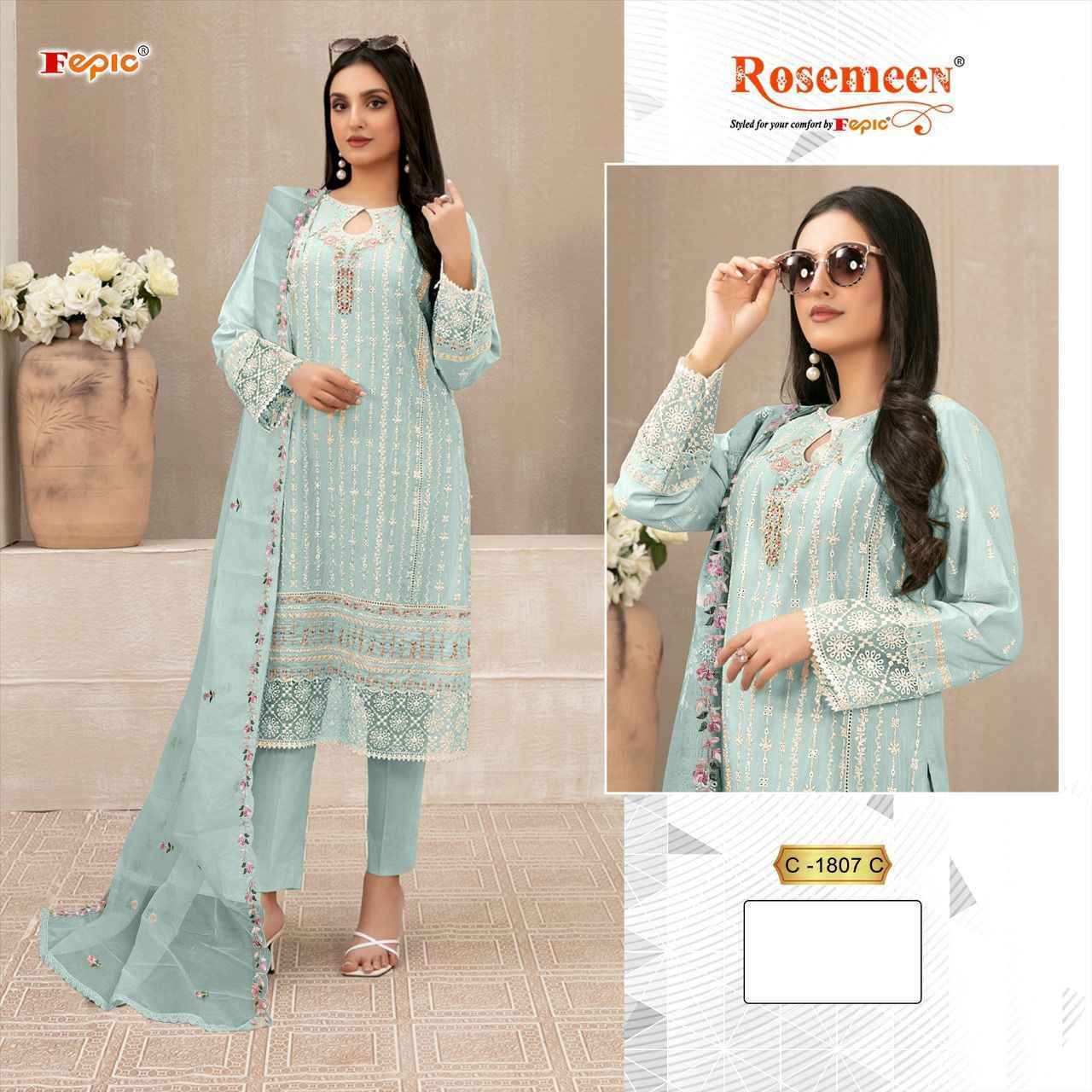 Fepic Rosemeen C-1807 Georgette Embroidered Dress Material 3 Pc Catalog