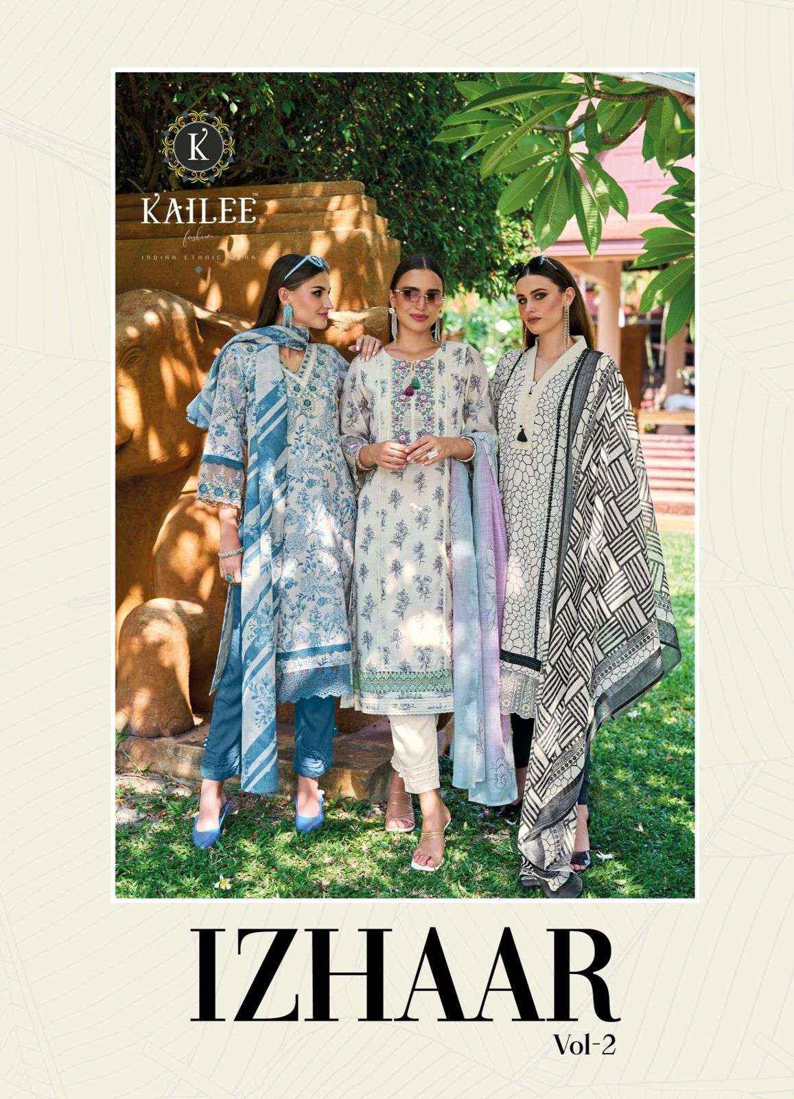 KAILEE FASHION IZHAAR VOL 2 LINEN COTTON DESIGNER SUITS ( 6 PCS CATALOG )