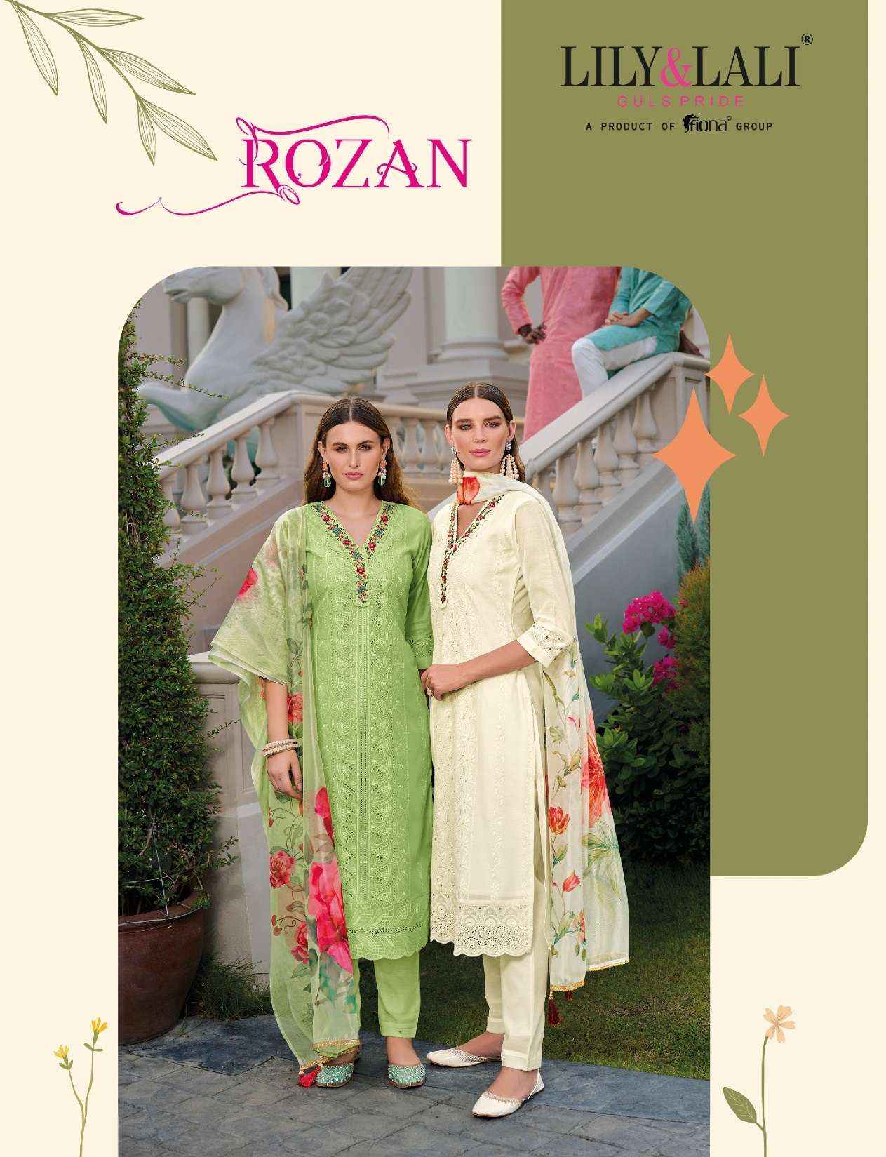 LILY AND LALI ROZAN SCHIFFLI DESIGNER SUIT ( 6 PCS CATALOG )