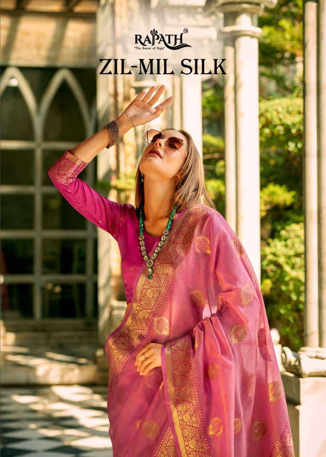 Rajpath Zilmil Silk 390001 To 390006 Party Wear Style Designer Silk Saree Wholesalers (6 pcs catalog )