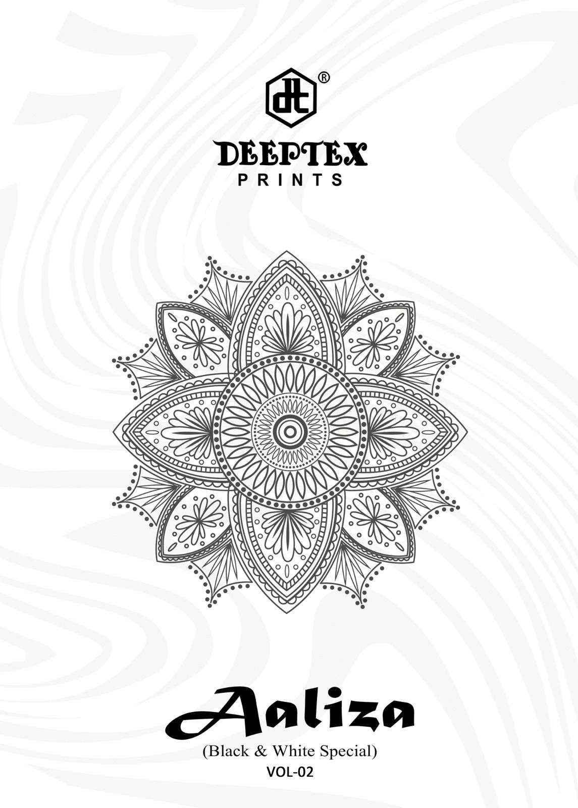 Deeptex Aaliza Vol 2 Black And White Printed Cotton Suit Catalog Exporters (10 pcs catalog )