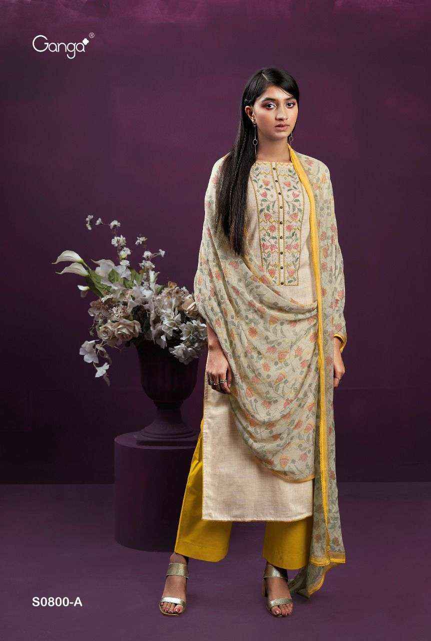 Ganga Ailee 800 Fancy Designer Cotton Salwar Kameez Catalog Wholesaler (2 pcs catalog )