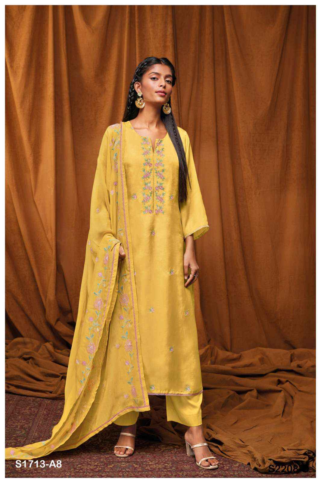 Ganga Yahvi 1713 A Fancy Silk Excusive Ladies Suit Dealers Buy Online (4 pcs catalog )