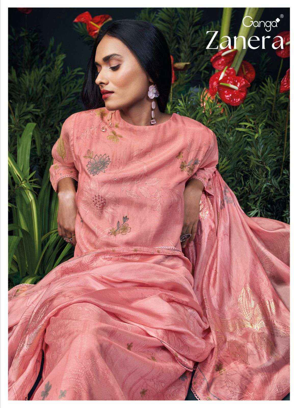 Ganga Zanera Branded Premium Designs Silk Occasion Wear Dress ( 6 pcs catalog )