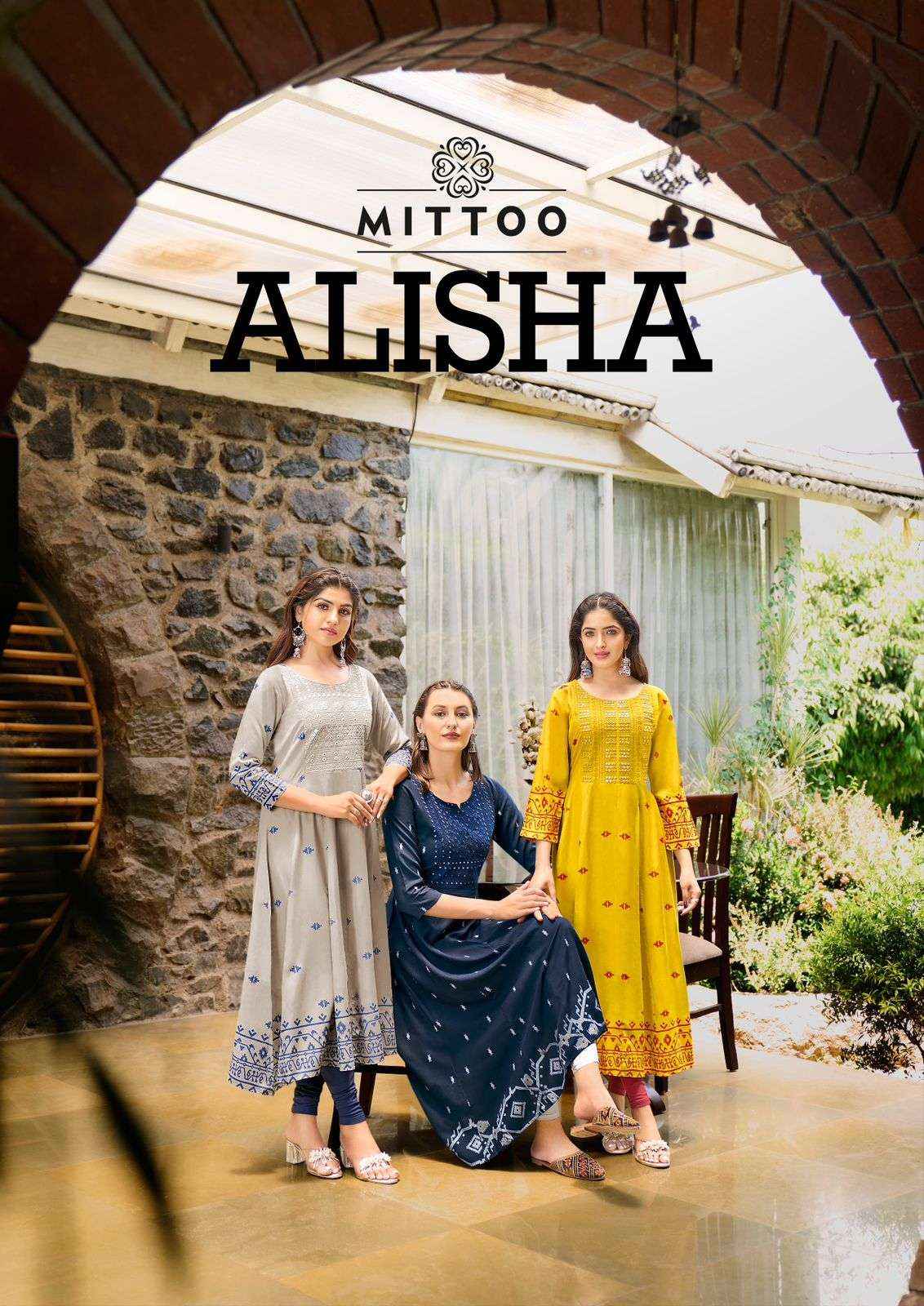 Mittoo Alisha Exclusive Flair Long Gown Kurti New Designs ( 4 Pcs Catalog )