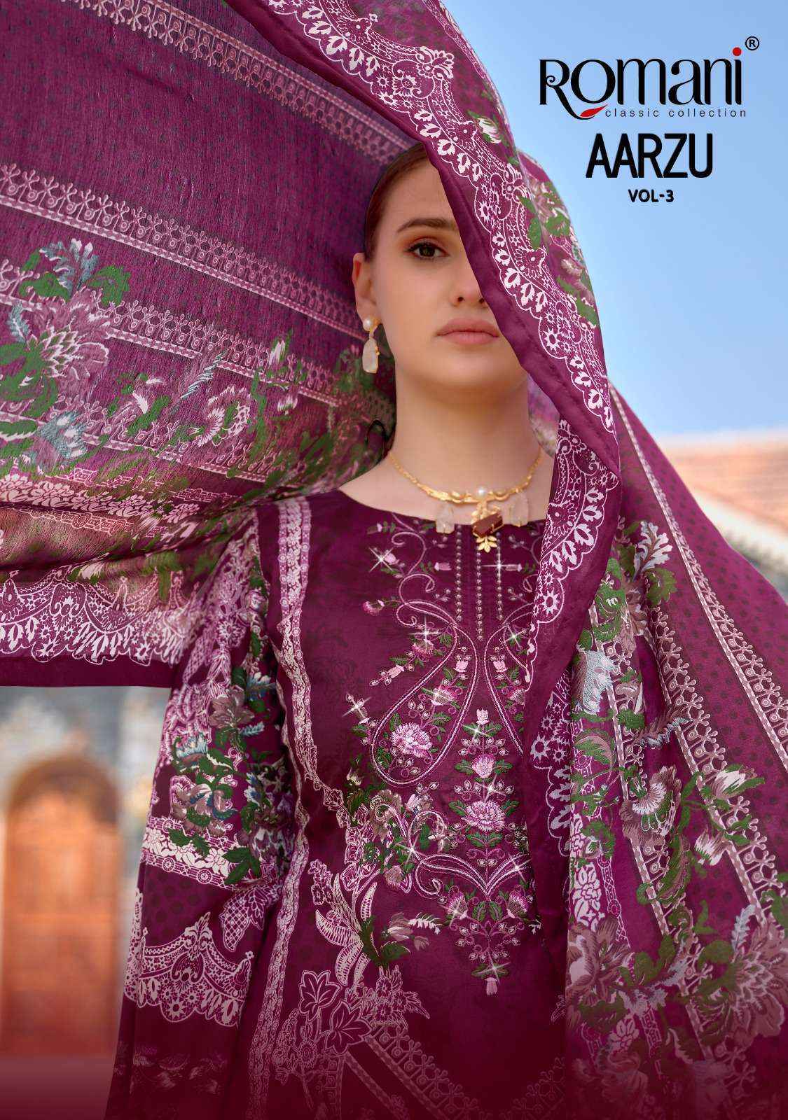 Romani Aarzu Vol 3 Soft Cotton Exclusive Salwar Kameez Catalog Wholesales ( 8 pcs catalog )