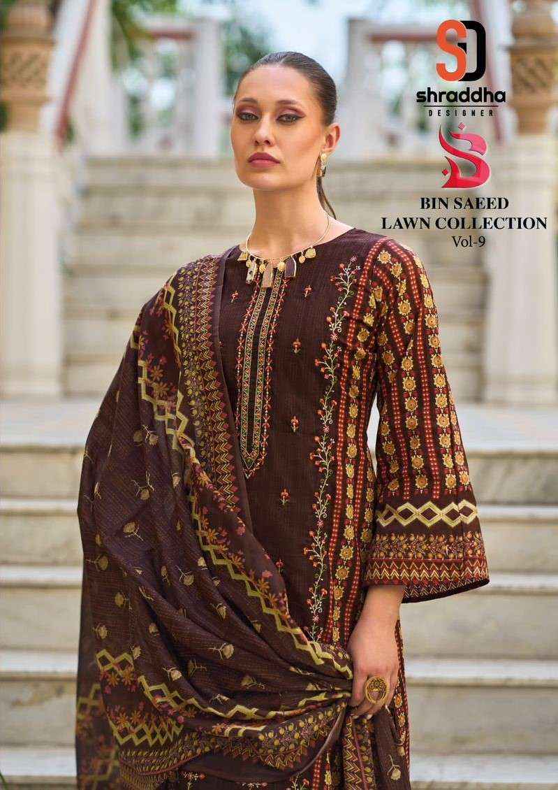 Shraddha Bin Saeed Lawn Collection Vol 9 Pakistani Catalog ( 4 Pcs Catalog )