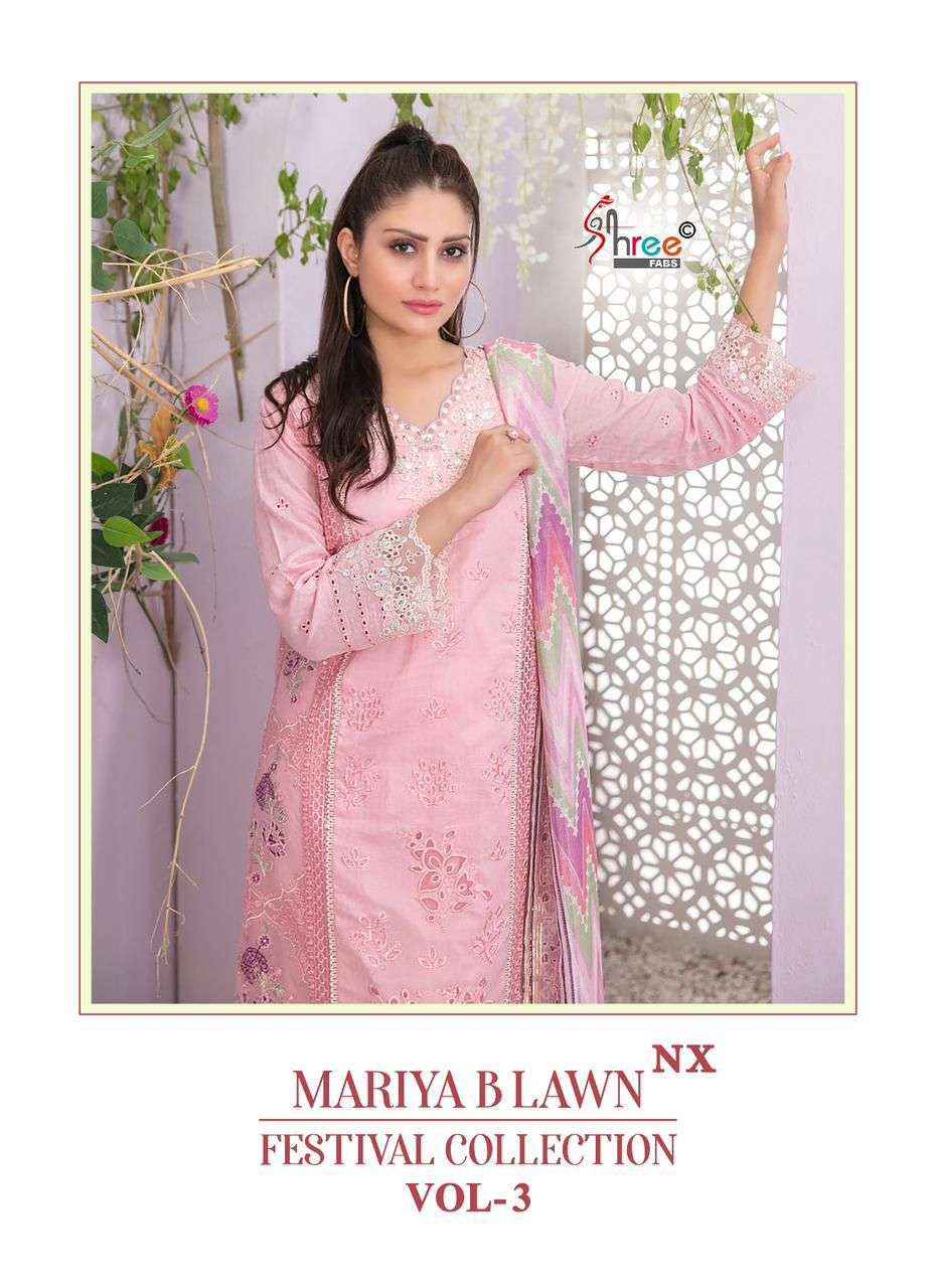 Shree Fabs Mariya B Lawn Festival Collection Vol 3 Nx Cotton Pakistani Dress Suppliers (4 pcs catalog )