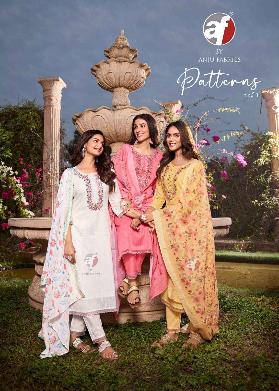 ANJU FABRICS PATTERNS VOL 3 COTTON BEAUTIFUL DESIGNER SUIT ( 6 PCS CATALOG )