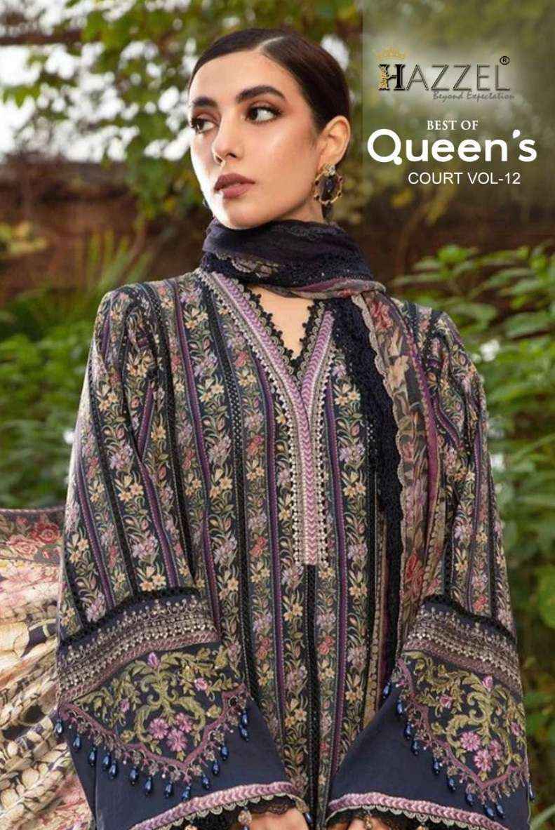 HAZZEL FIRDOUS QUEENS COURT VOL 12 COTTON PAKISTANI SUITS ( 4 PCS CATALOG )