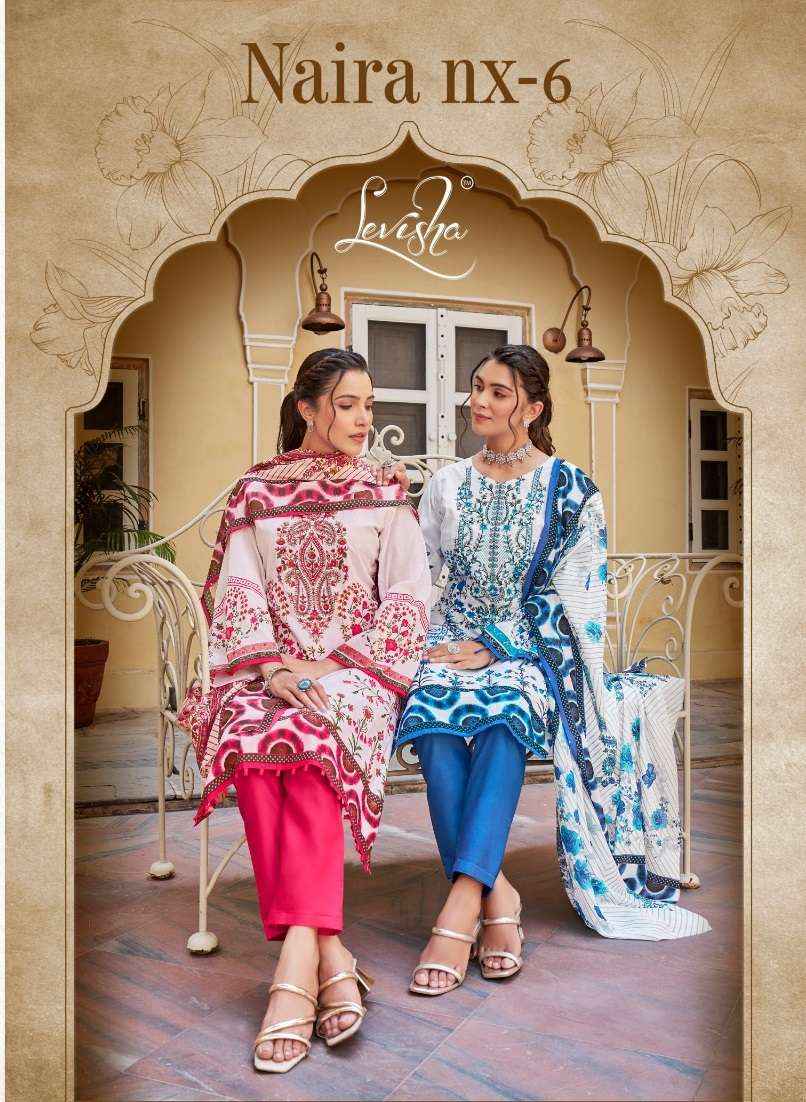 LEVISHA NAIRA NX VOL 6 COTTON PAKISTANI DRESS MATERIAL ( 8 PCS CATALOG )