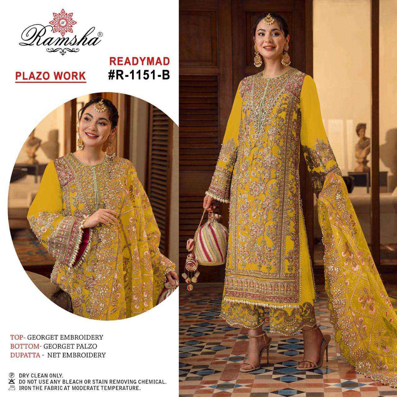 RAMSHA R 1151 GEORGETTE HEAVY BEAUTIFUL DESIGNER SUIT ( 4 PCS CATALOG )