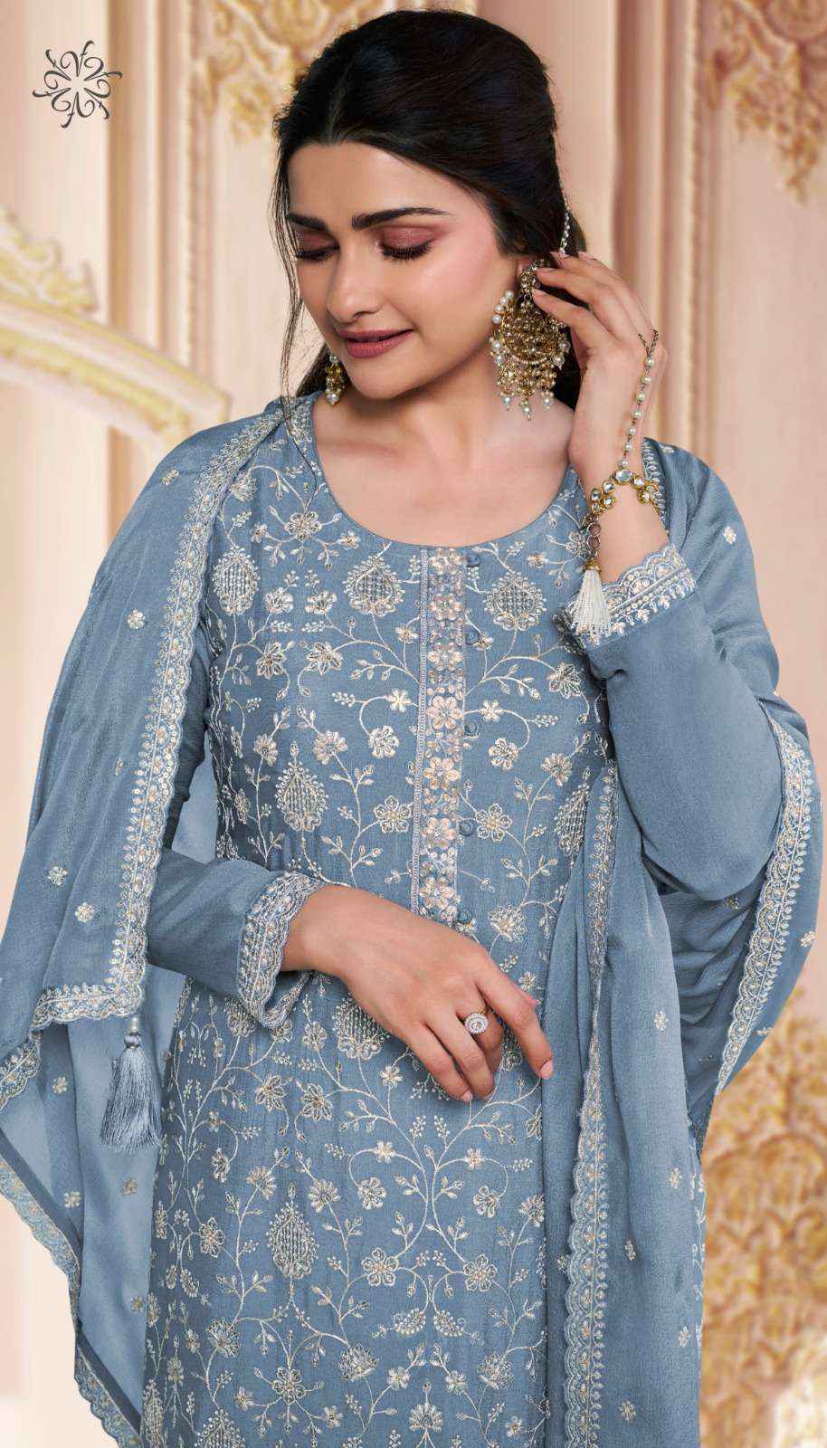 Vinay Fashion Kuleesh Saira Designer Work Chinon Suit Catalog Exporter ( 6  pcs catalog )