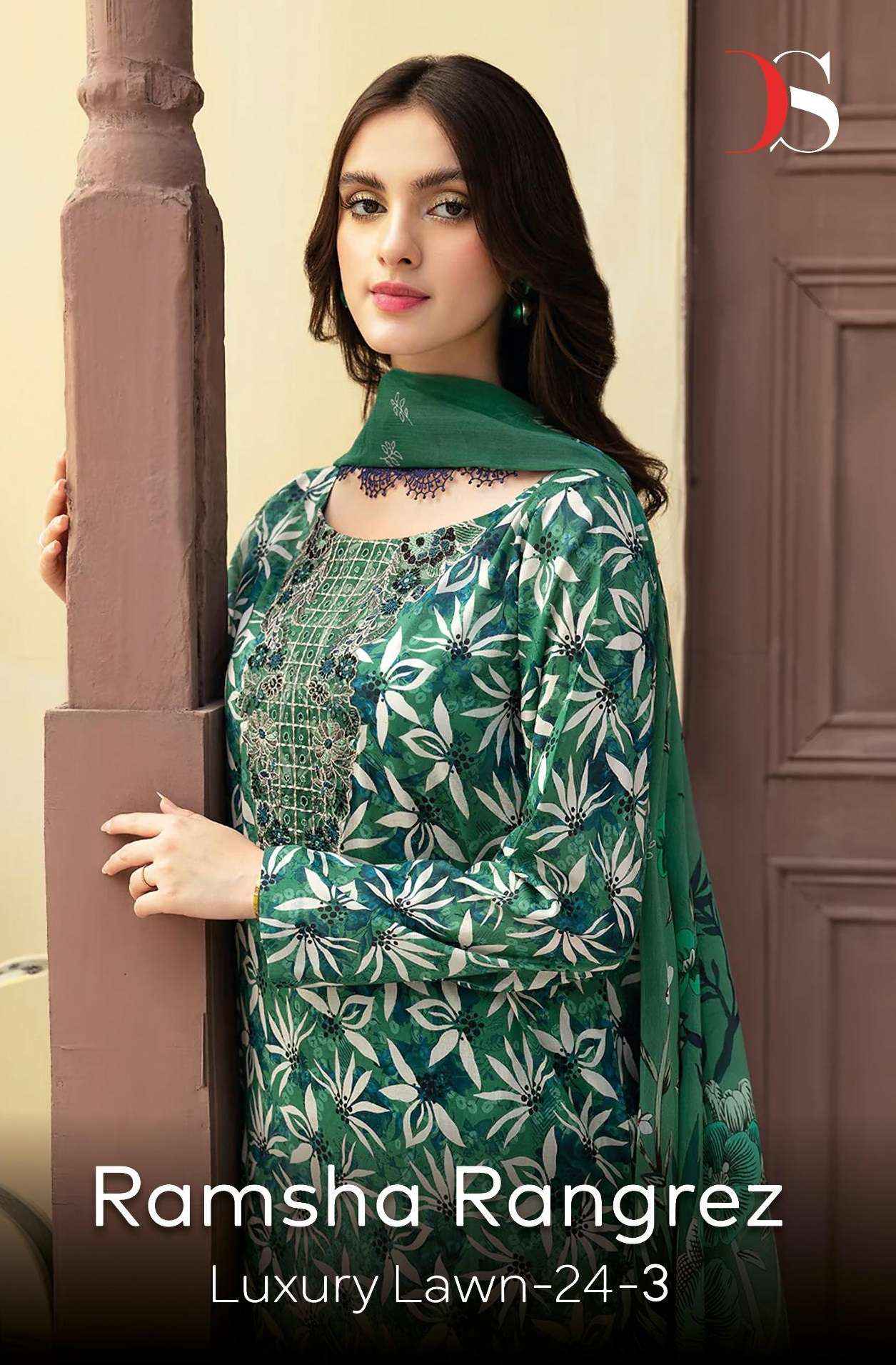 DEEPSY SUITS RAMSHA RUNGREZ LUXURY LAWN 24 VOL 3 COTTON DESIGNER SUIT ( 6 pcs catalog )