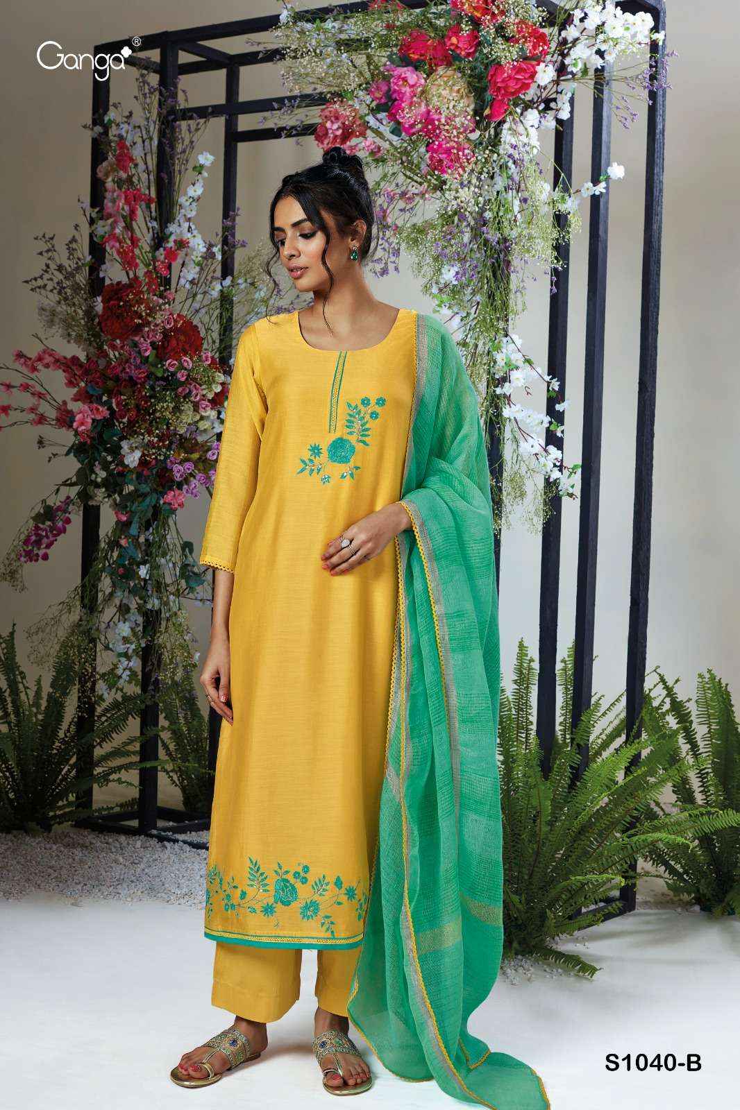 Ganga Vanya 1040 Fancy Exclusive Silk Salwar Suit Catalog Wholesaler ( 1 pcs catalog )