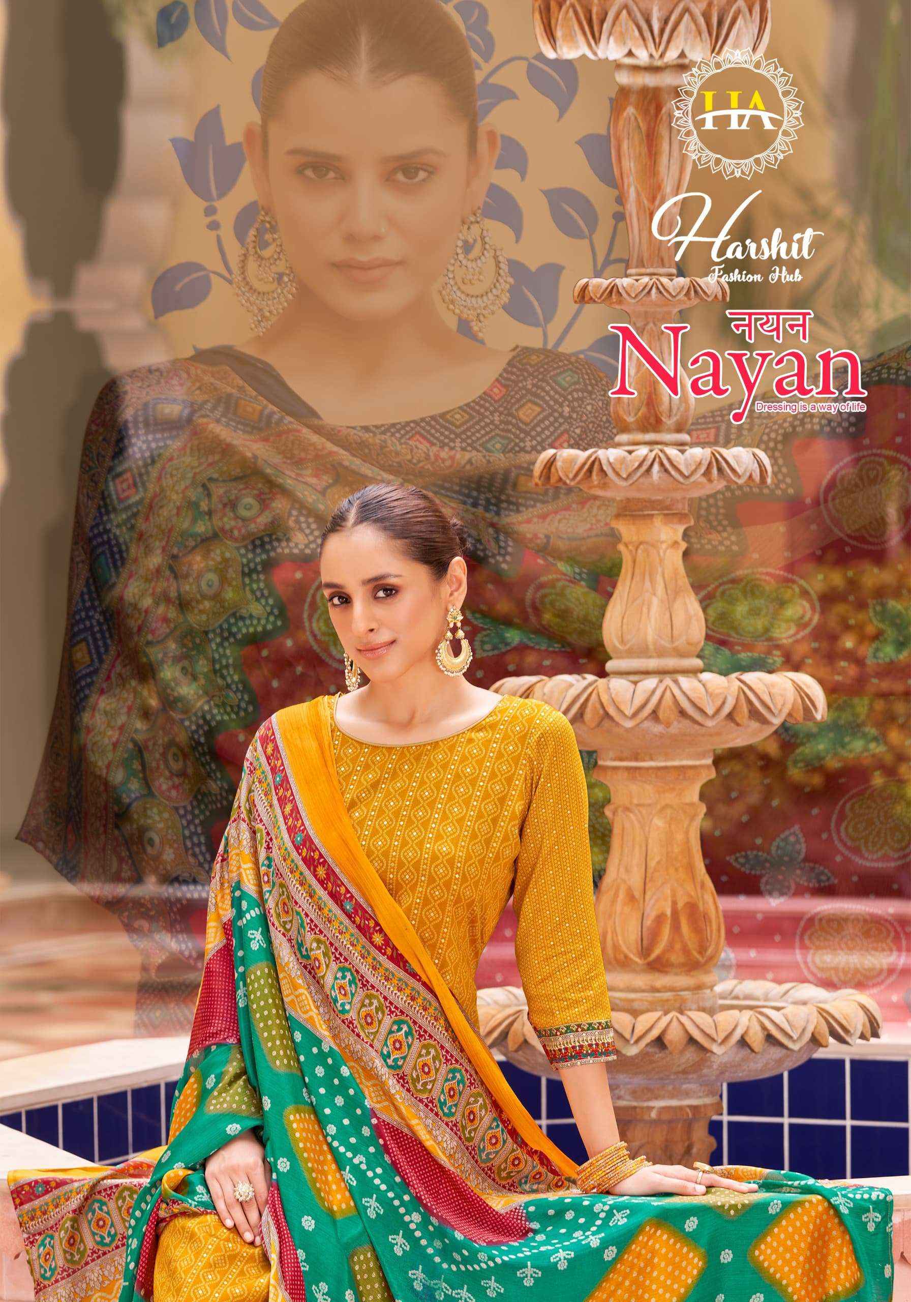 HARSHIT FASHION HUB NAYAN JAM COTTON PRINT SALWAR SUIT ( 8 pcs catalog )