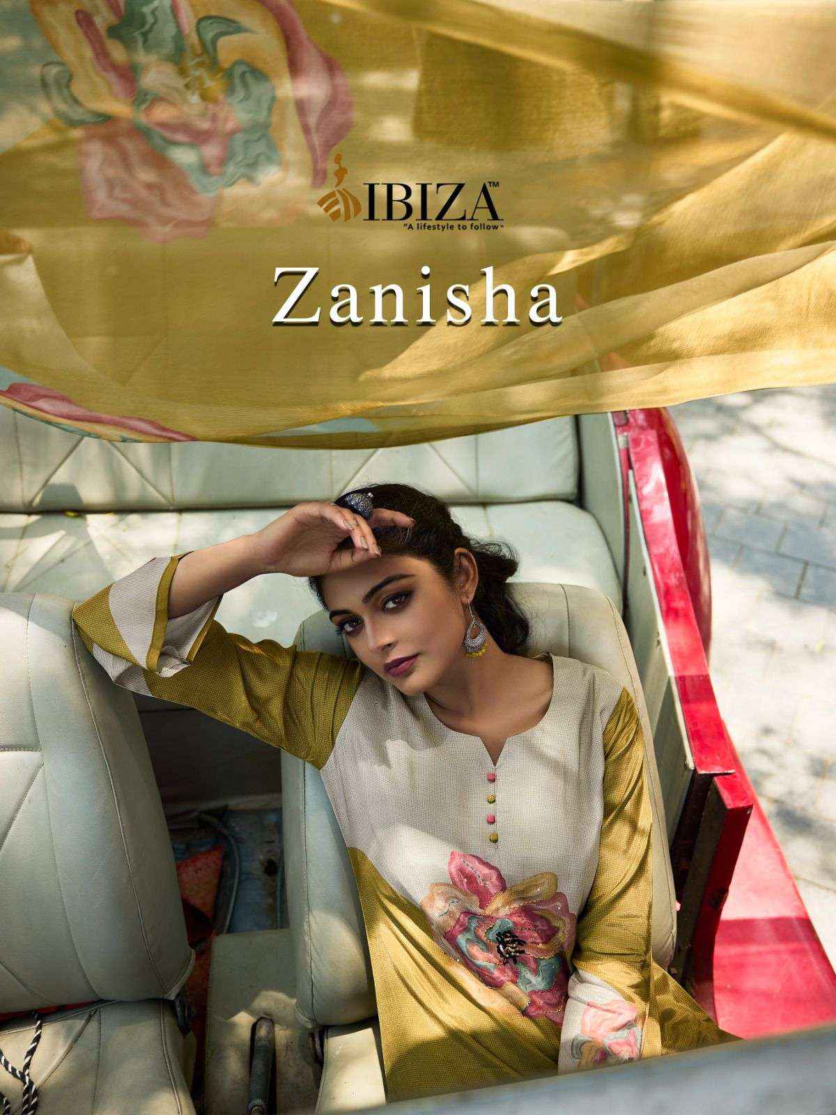 IBIZA ZANISHA MUSLIN DIGITAL PRINT WITH HAND WORK DRESS MATERIAL ( 4 PCS CATALOG )