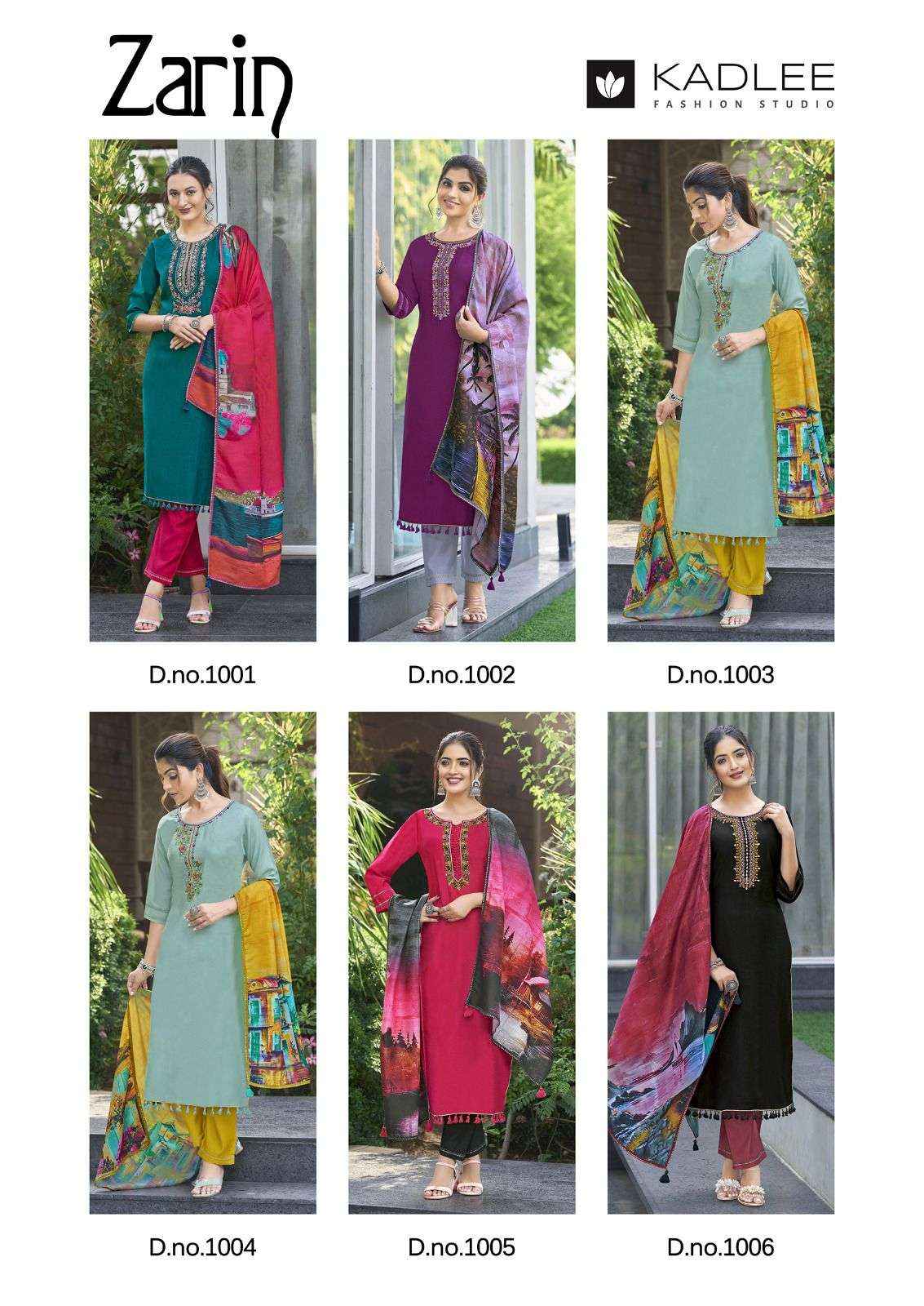 KADLEE FASHION ZARIN VISCOSE FANCY WORK KURTI COMBO SET ( 6 PCS CATALOG )