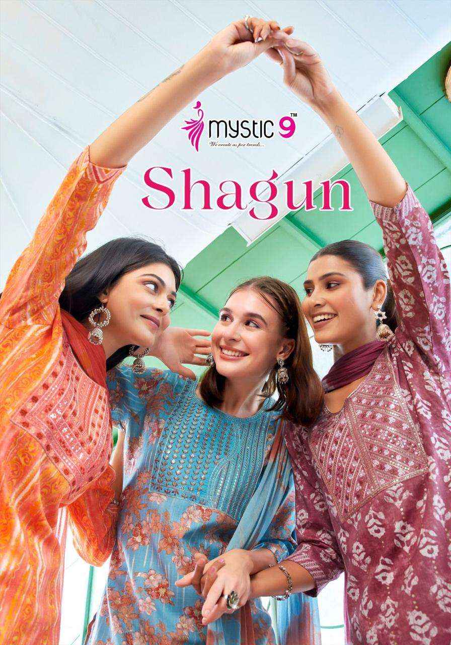 MYSTIC 9 SHAGUN VOL 5 RAYON FANCY WORK LADIES KURTI COMBO SET ( 8 PCS CATALOG )